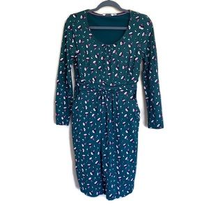 Boden Mabel Jersey Dress Long Green Floral